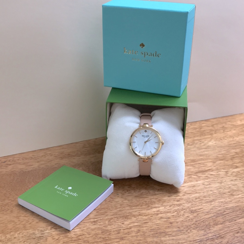 "New" Kate Spade New York | Metro Slim 30mm Gold tone Watch | Nude Leather Band